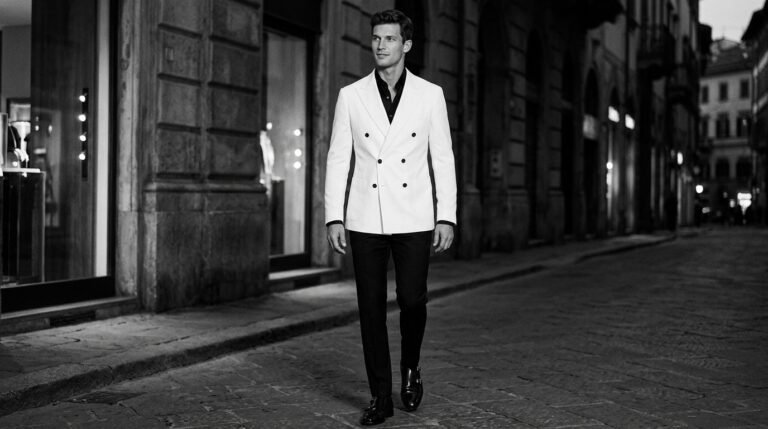 Editorial black-and-white tailoring
