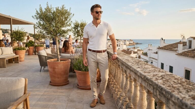 White Polo Outfit Men