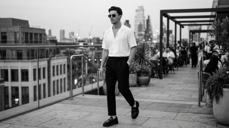 Black and white editorial outfit