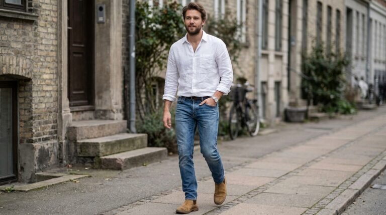 Denim and Linen Contrast
