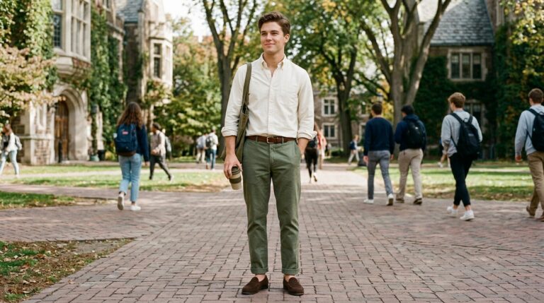 Cream Oxford College Look