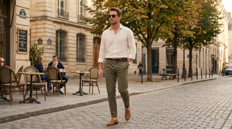 Cream linen urban look