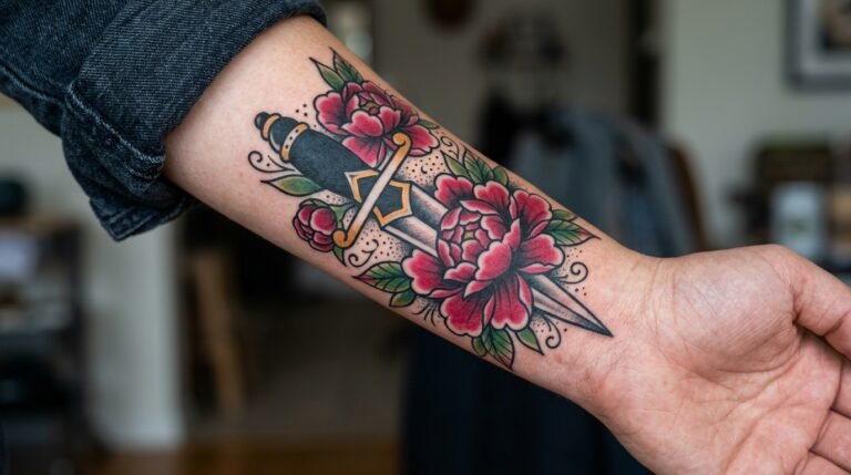 Traditional Dagger Tattoo