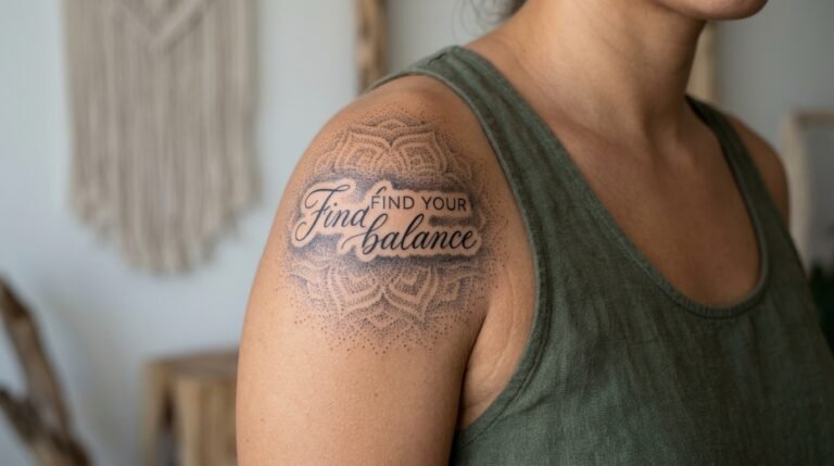 Dotwork Script Tattoo