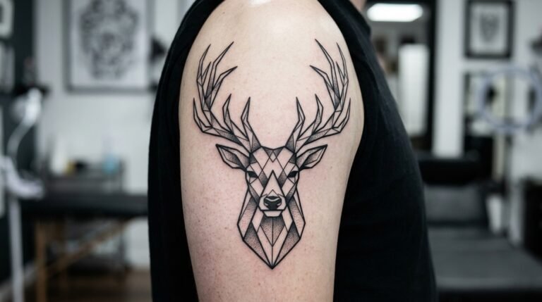 Geometric Stag Tattoo