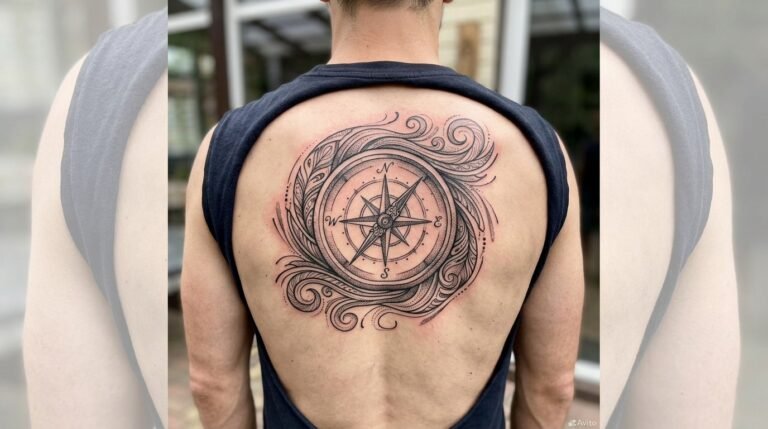 Compass Illustration Tattoo