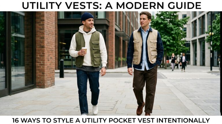 Men Utility Pocket Vest Outfit
