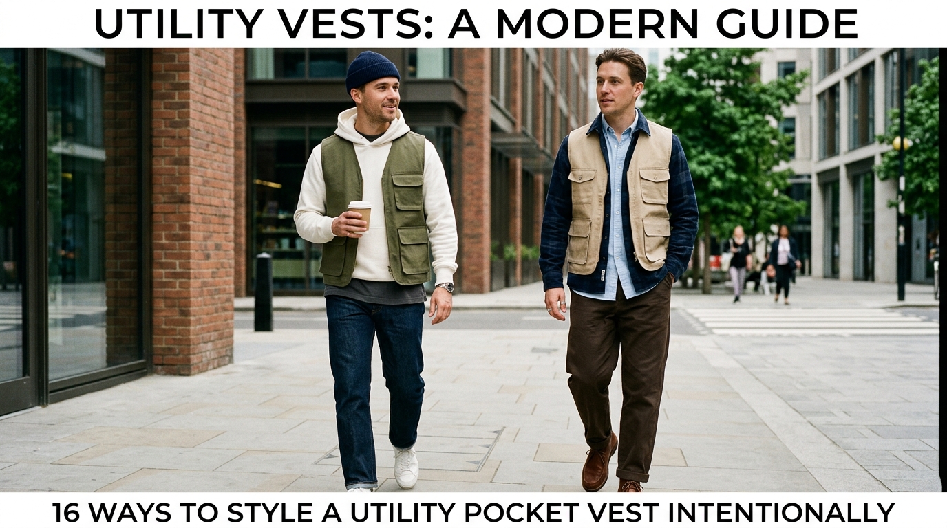 Men Utility Pocket Vest Outfit