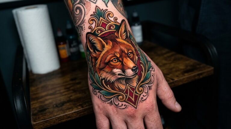 Neo-Traditional Fox Tattoo