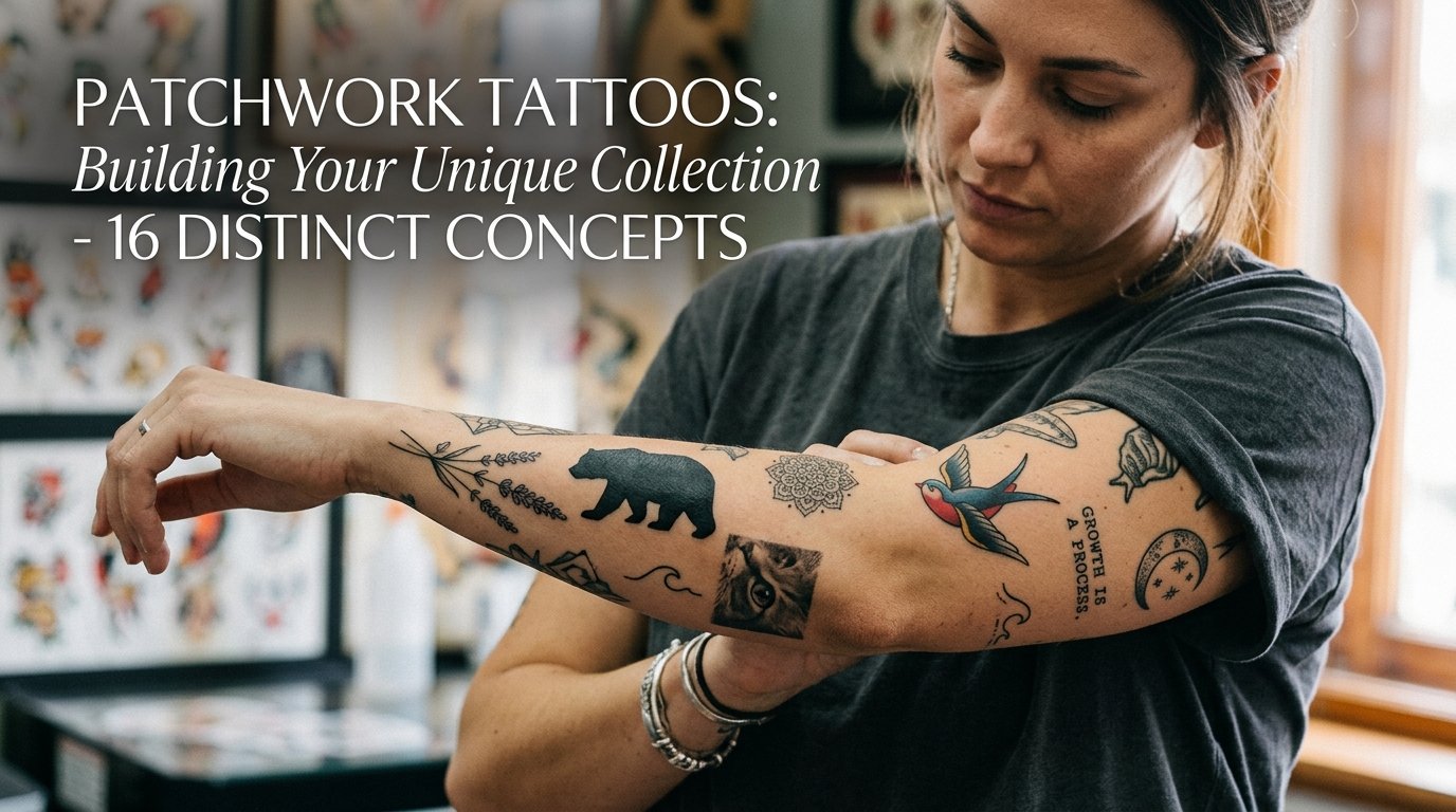 Men Patchwork Tattoo Ideas