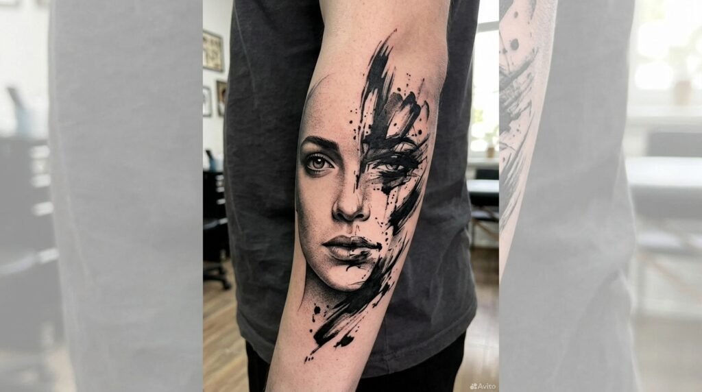abstract portrait sleeve