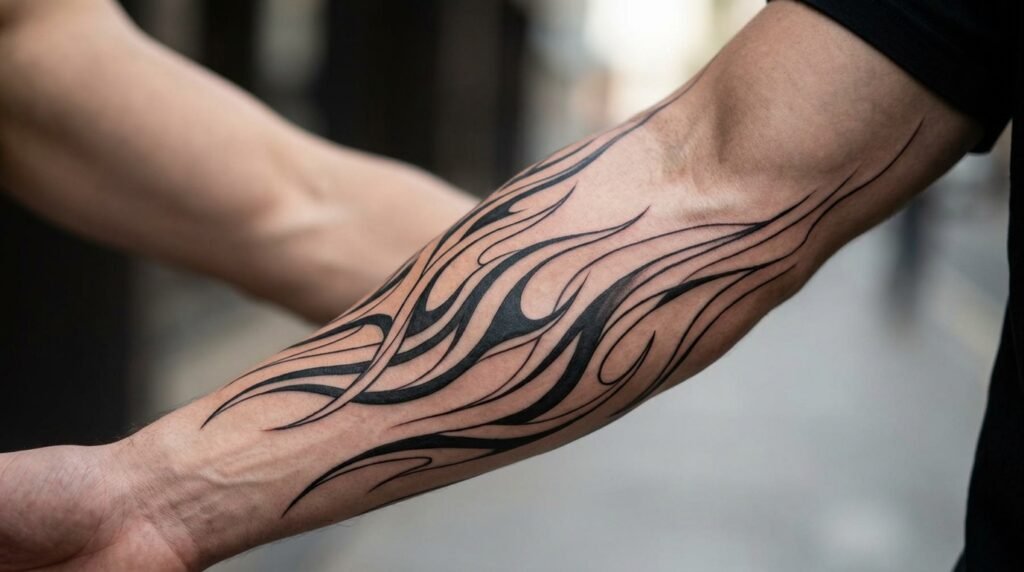 abstract tribal forearm sleeve