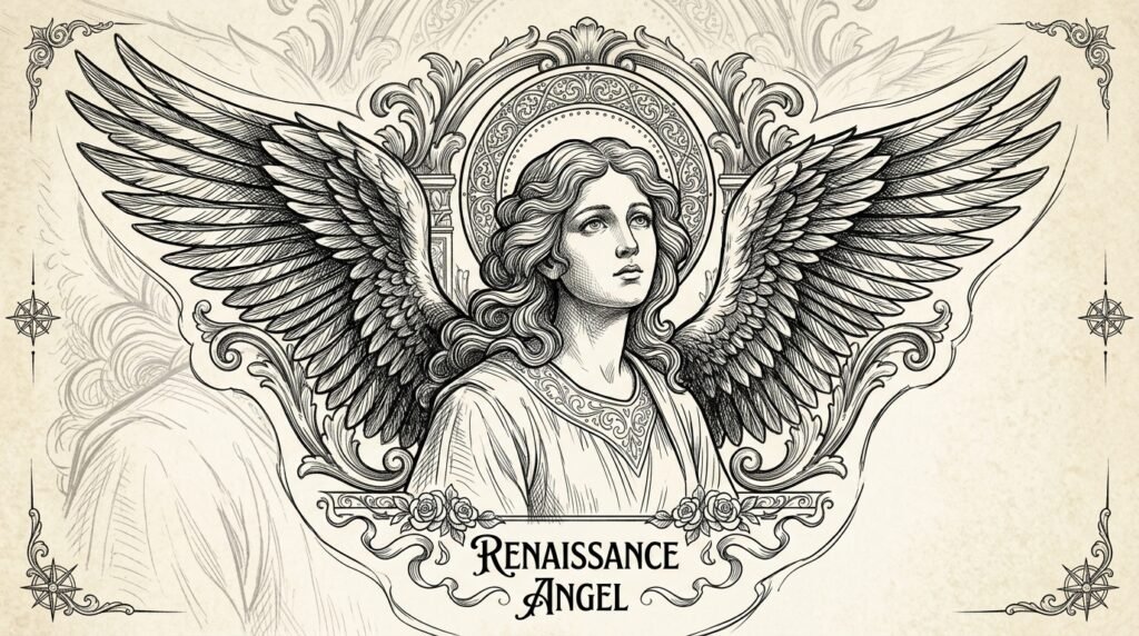 angel portrait sleeve tattoo