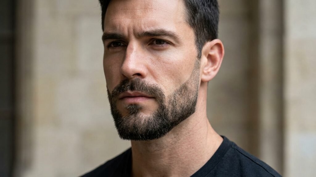 angular Spartan goatee