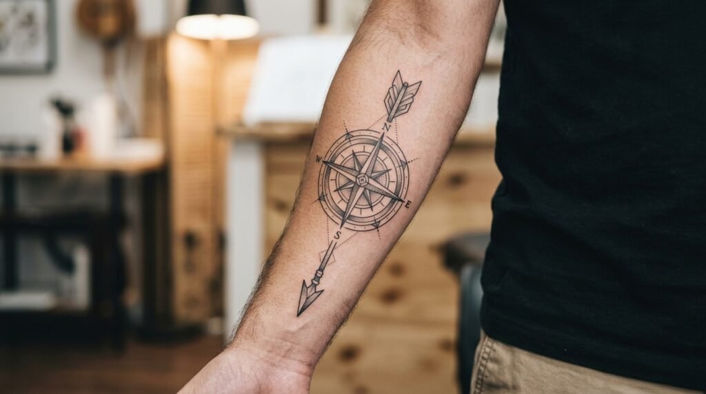 Arrow Compass Tattoo