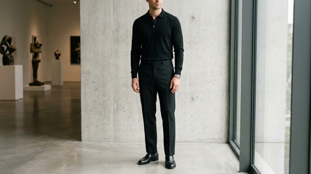 black monochrome outfit