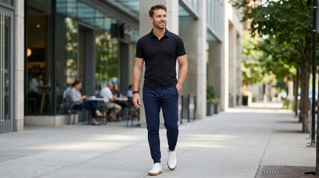 refined polo athleisure look