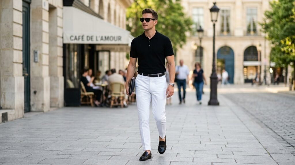 black and white preppy outfit
