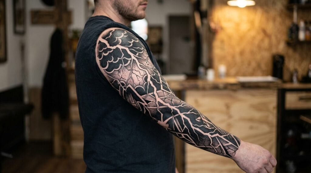 Lightning Sleeve Tattoo
