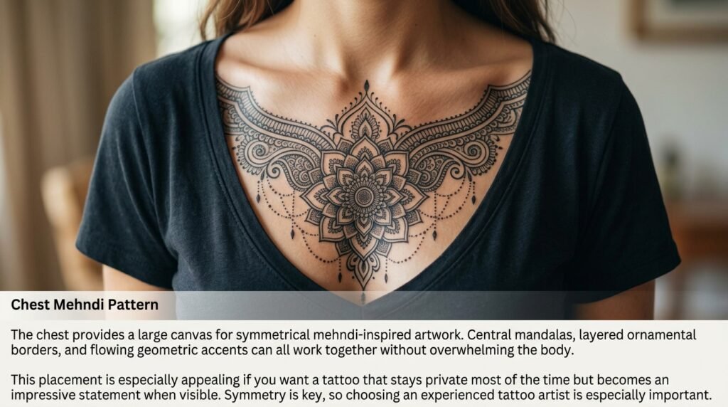 Chest Mehndi Pattern
