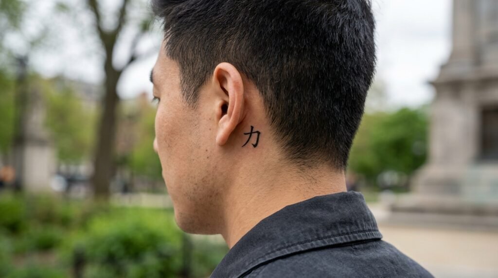 behind the ear tattoo ideas for men Chinese