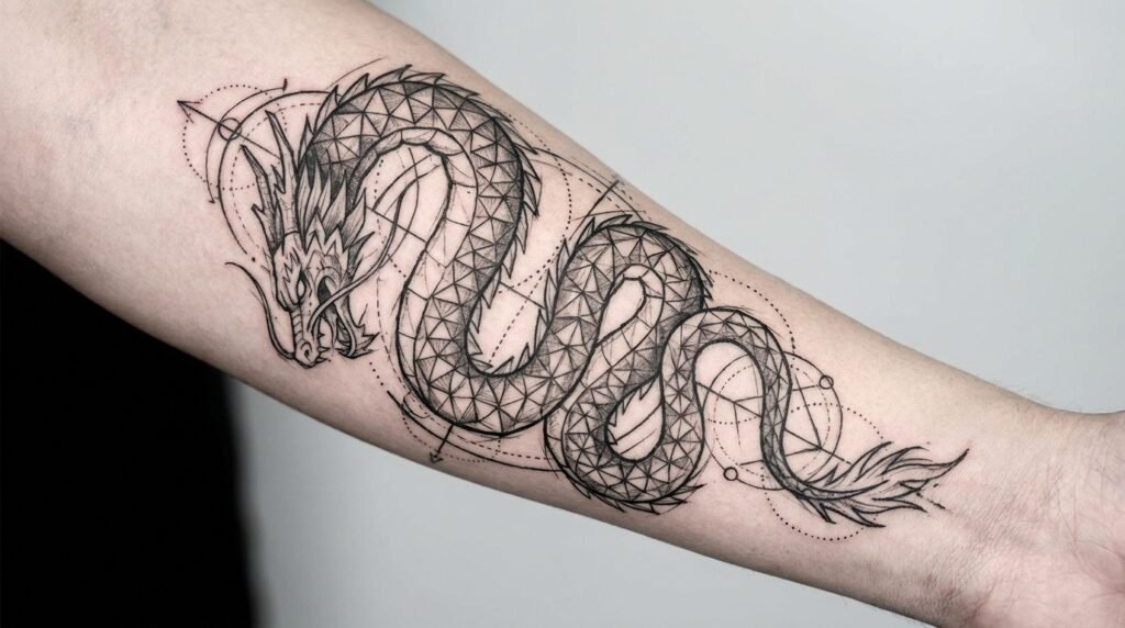Chinese-Inspired Geometric Dragon
