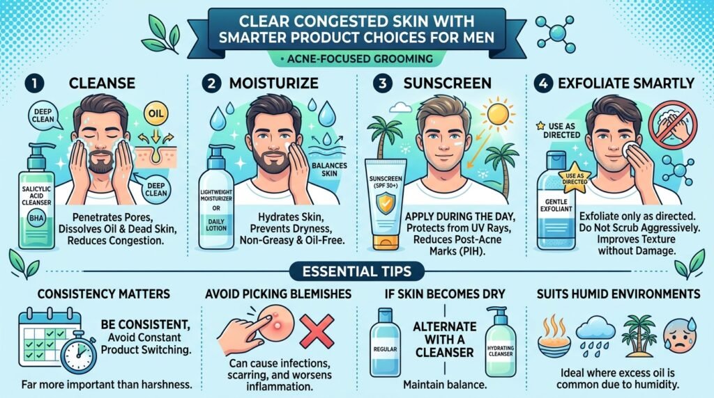 Acne-focused grooming