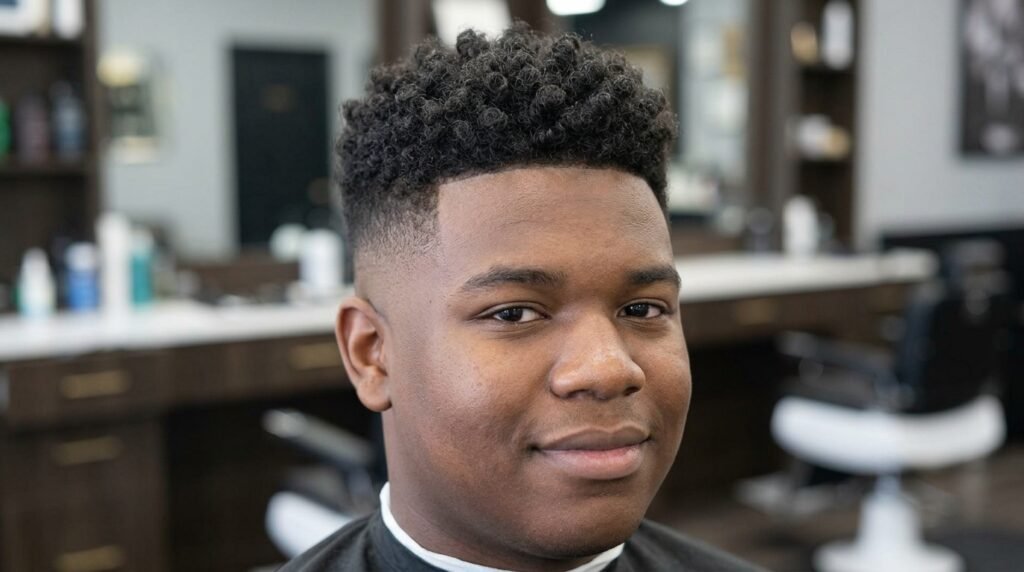 high drop fade curly crop