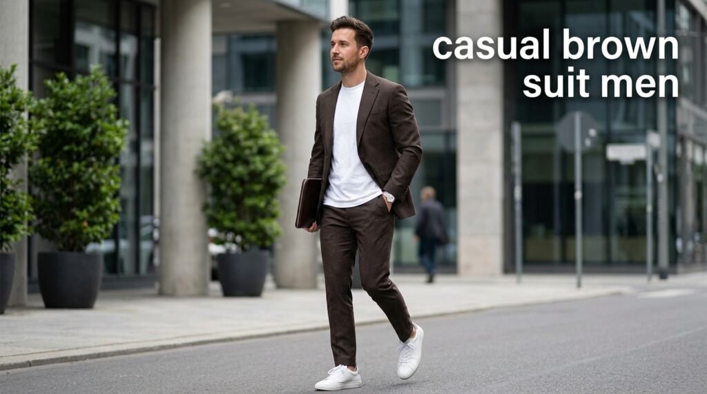  casual brown suit men