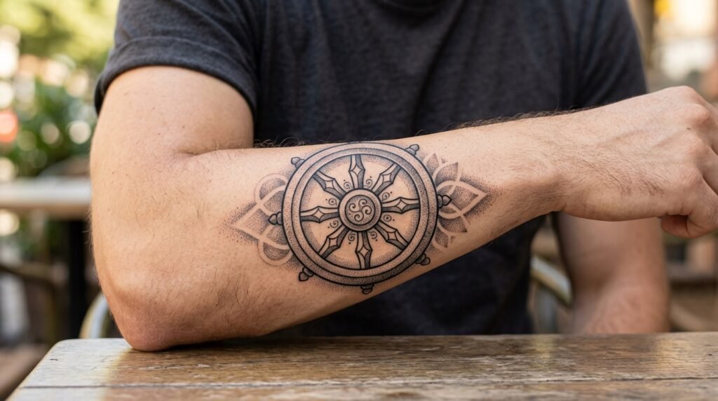 dharma wheel tattoo