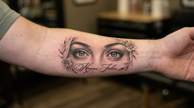 Girl's Eyes in a Fine Line