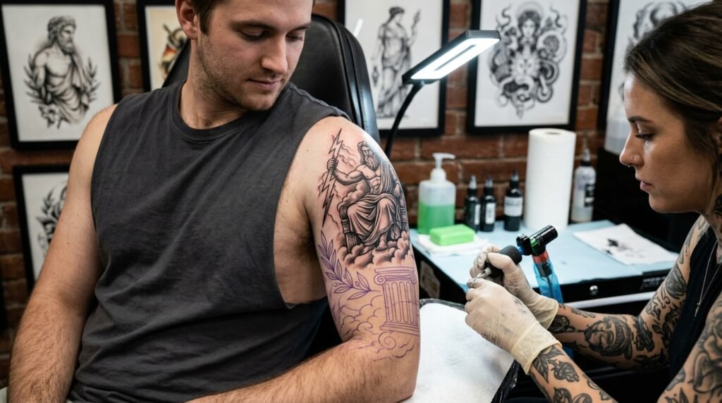 Greek Sleeve Tattoo