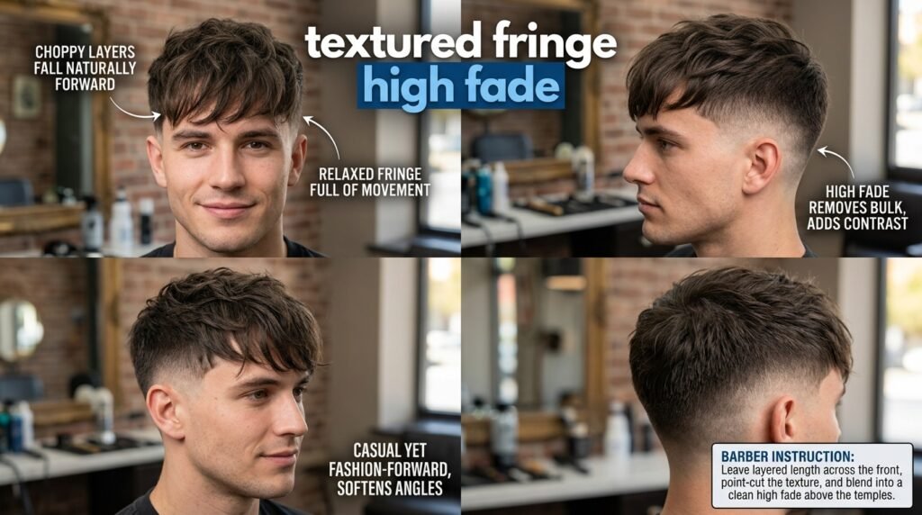 textured fringe high fade