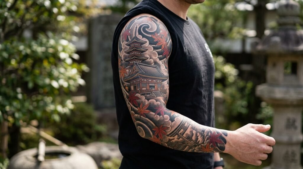Japanese Temple Sleeve