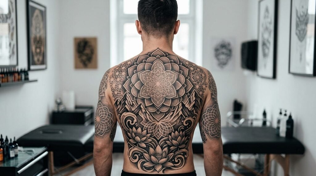 karma back tattoo