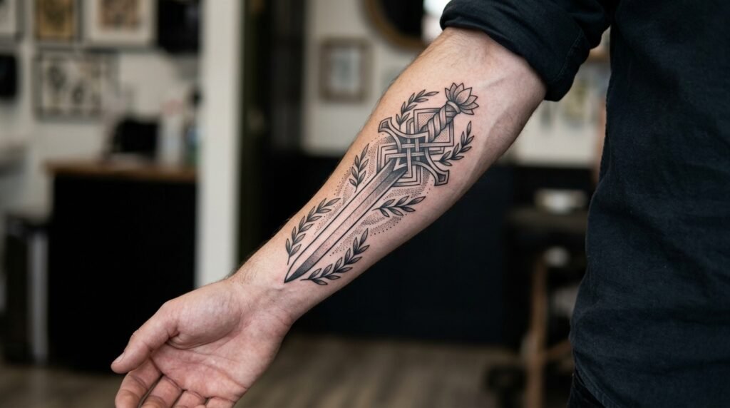 karma sword tattoo