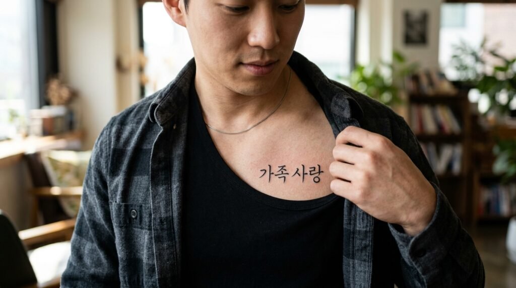 Korean Chest Tattoo