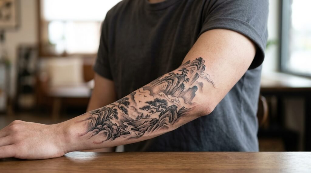 Korean Mountain Tattoo