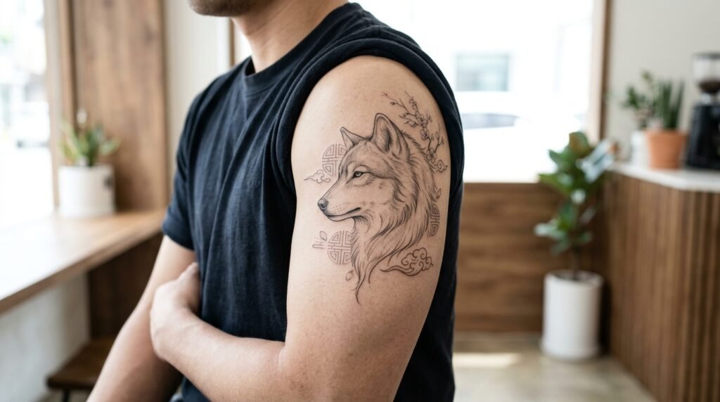 Korean Wolf Tattoo