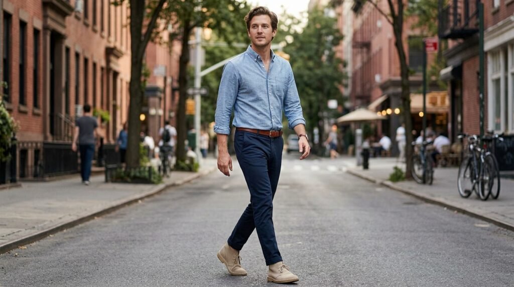chambray shirt outfit