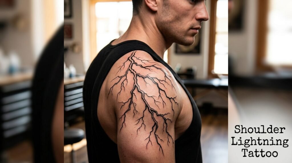 Shoulder Lightning Tattoo