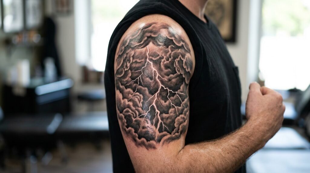 Cloud Lightning Tattoo