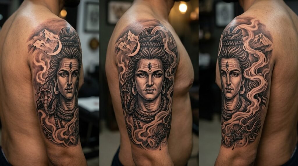 shiva half sleeve tattoo