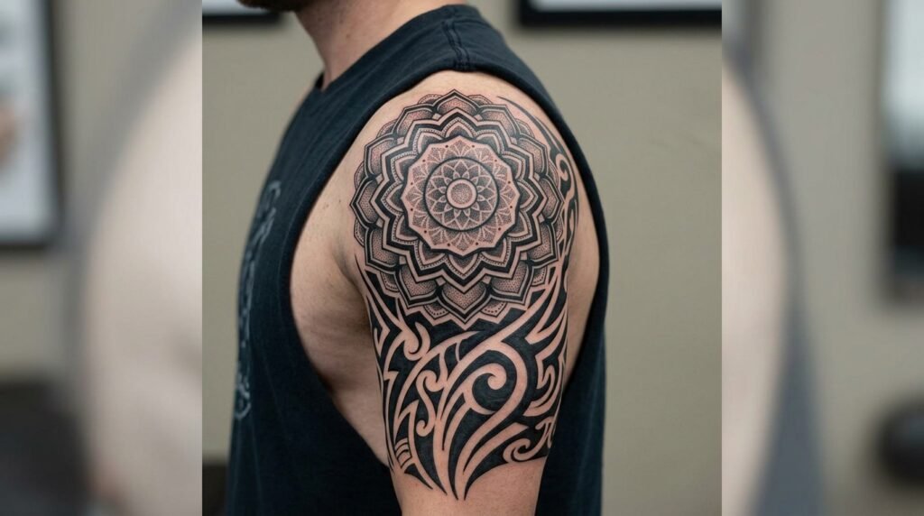 mandala tribal shoulder sleeve