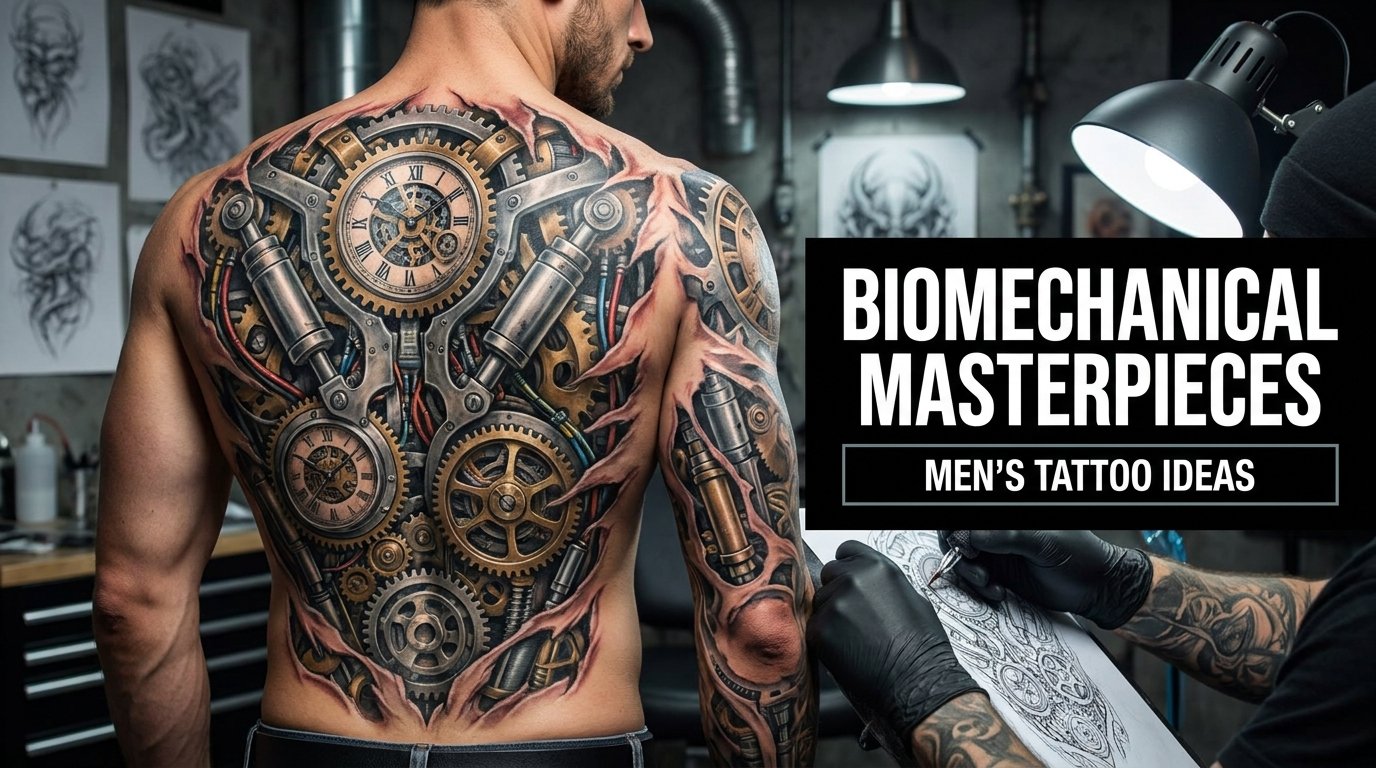 Men Biomechanical Tattoo Ideas