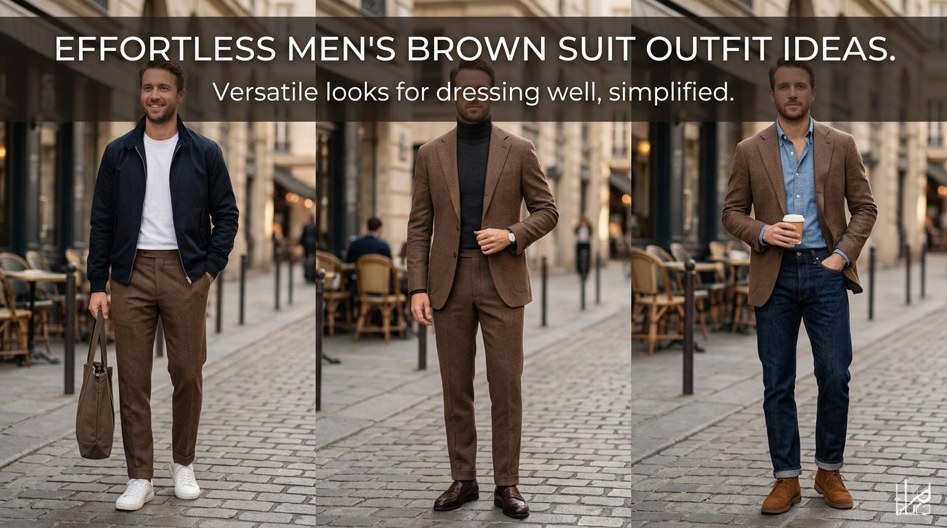 Men Brown Suit Outfit