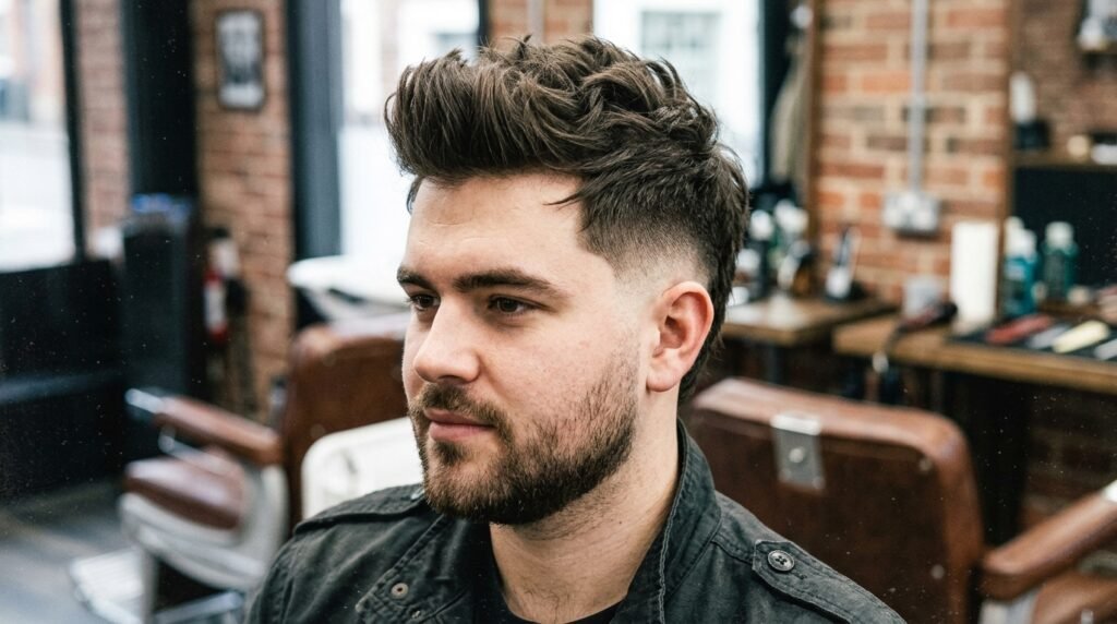 burst fade messy quiff