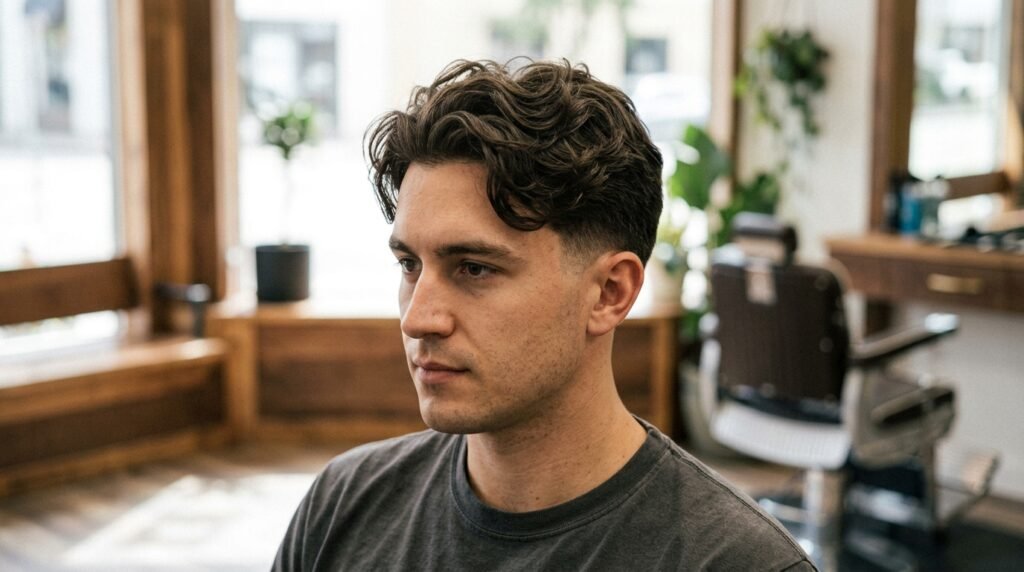 messy wavy fade