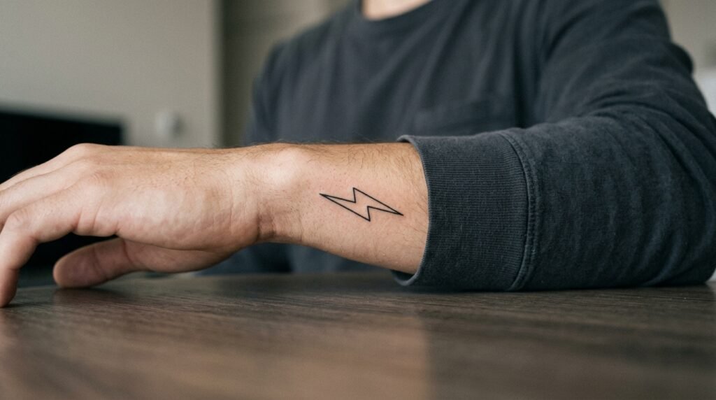 Minimal Lightning Tattoo