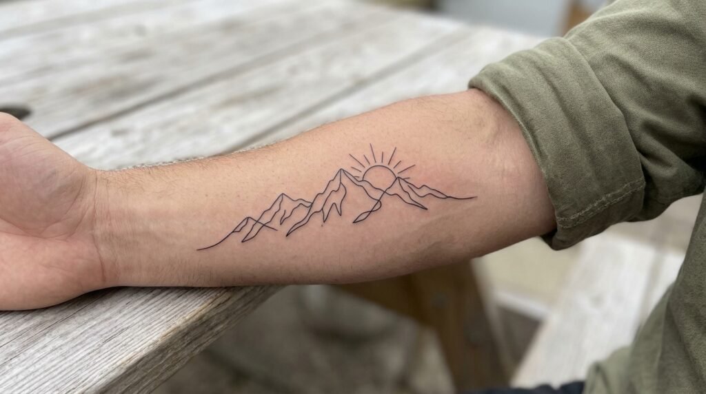 Mountain Forearm Tattoo
